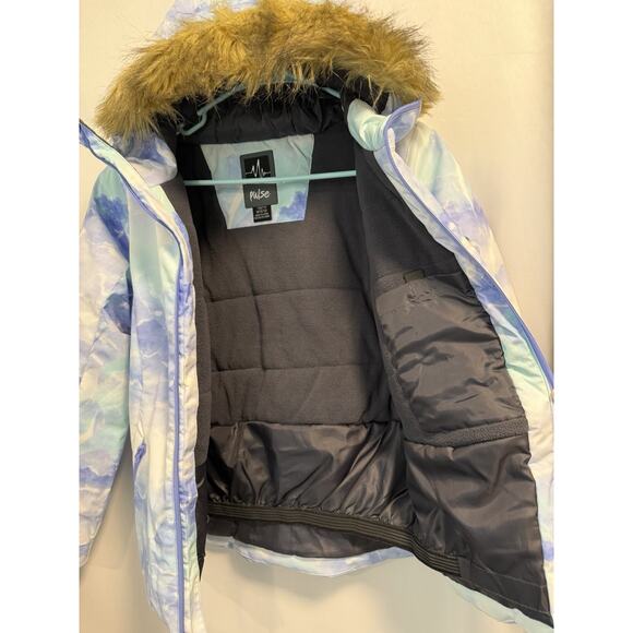 Pulse | Kids Snowboard Jacket Ski Parka Coat Girls Fur Hood -Youth M 10-12 - Picture 3 of 8